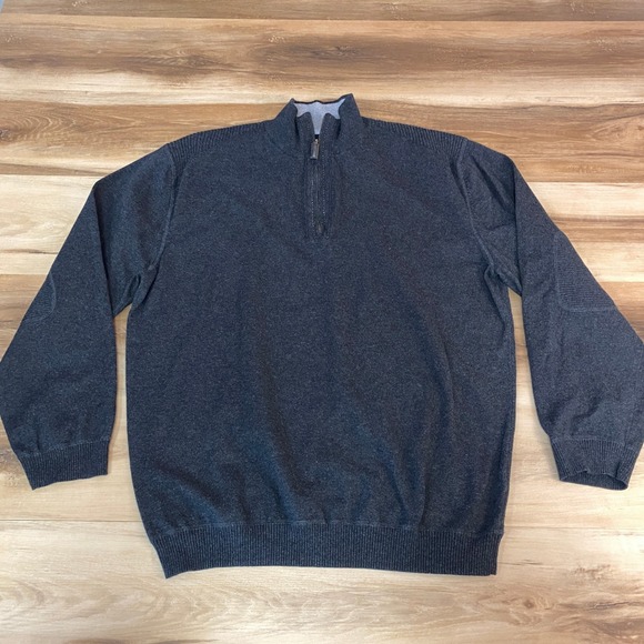 Nat Nast Other - Nat Nast Luxury Originals Sweater Mens XL Charcoal Gray Cotton Cashmere 1/4 Zip